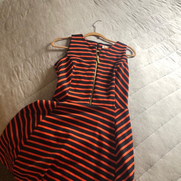 Orange and navy striped Michael Kors dress - Picture 1 of 7